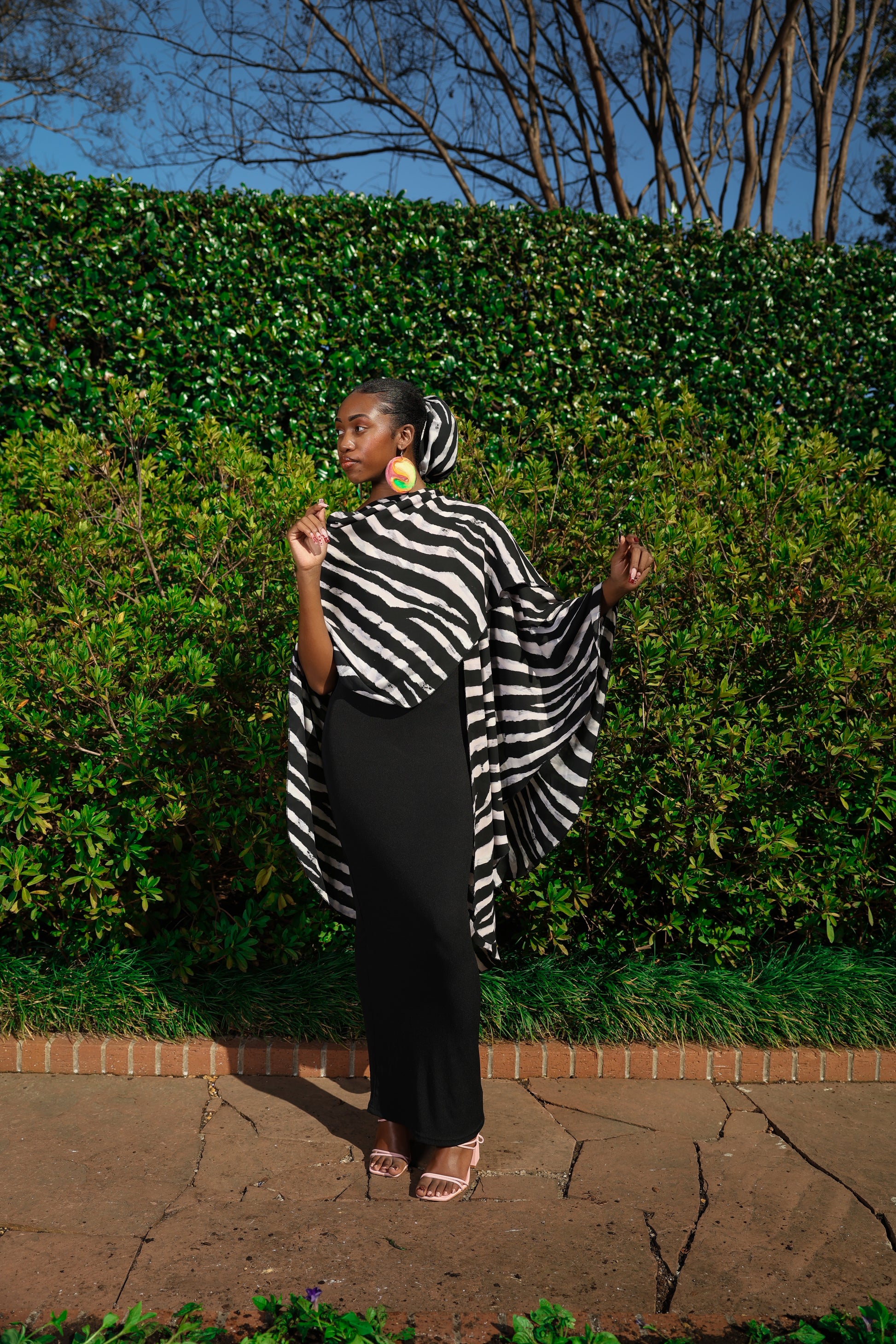 Kaftan Set with Zebra Print