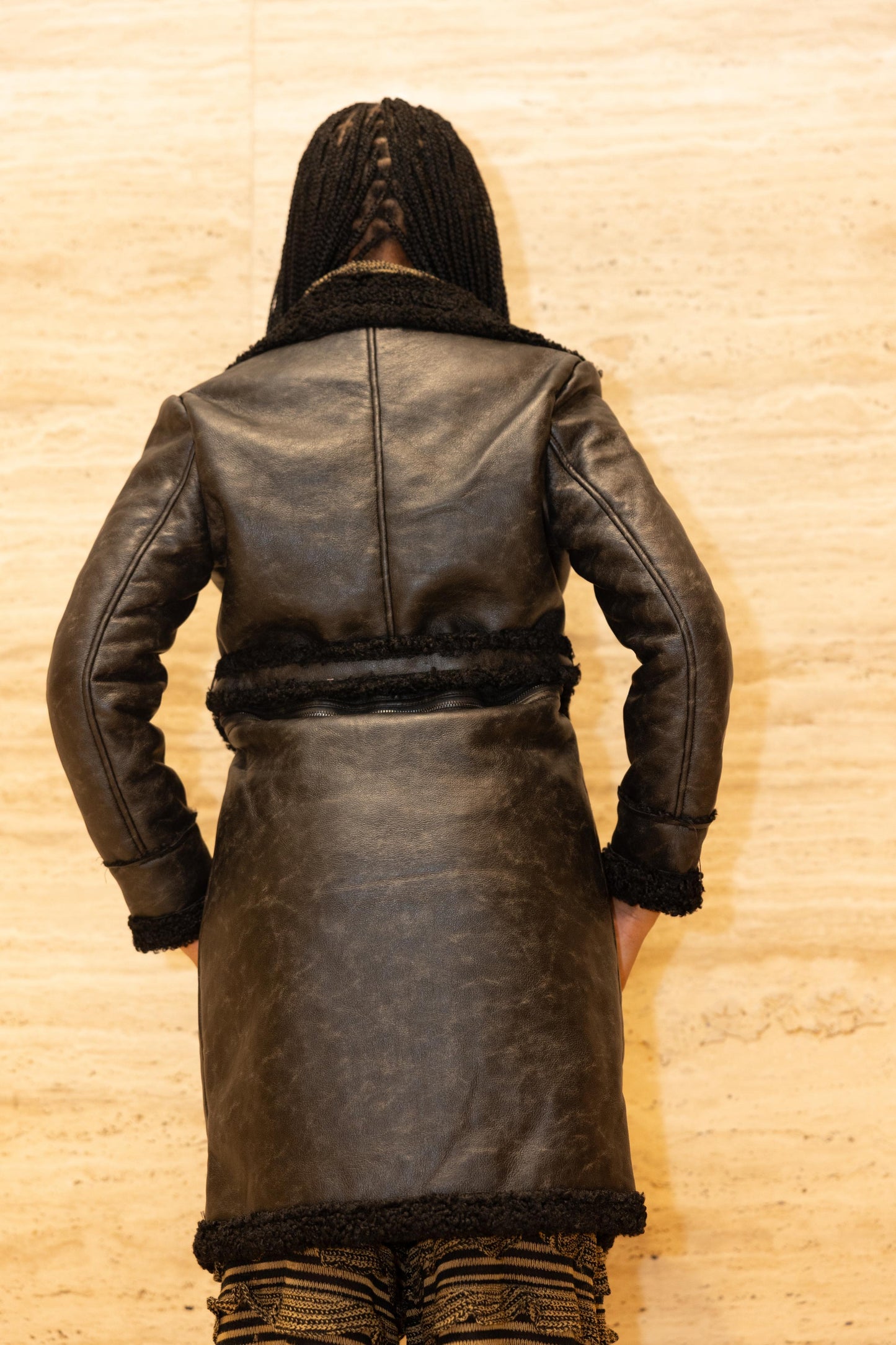 Belted Shearling Coat
