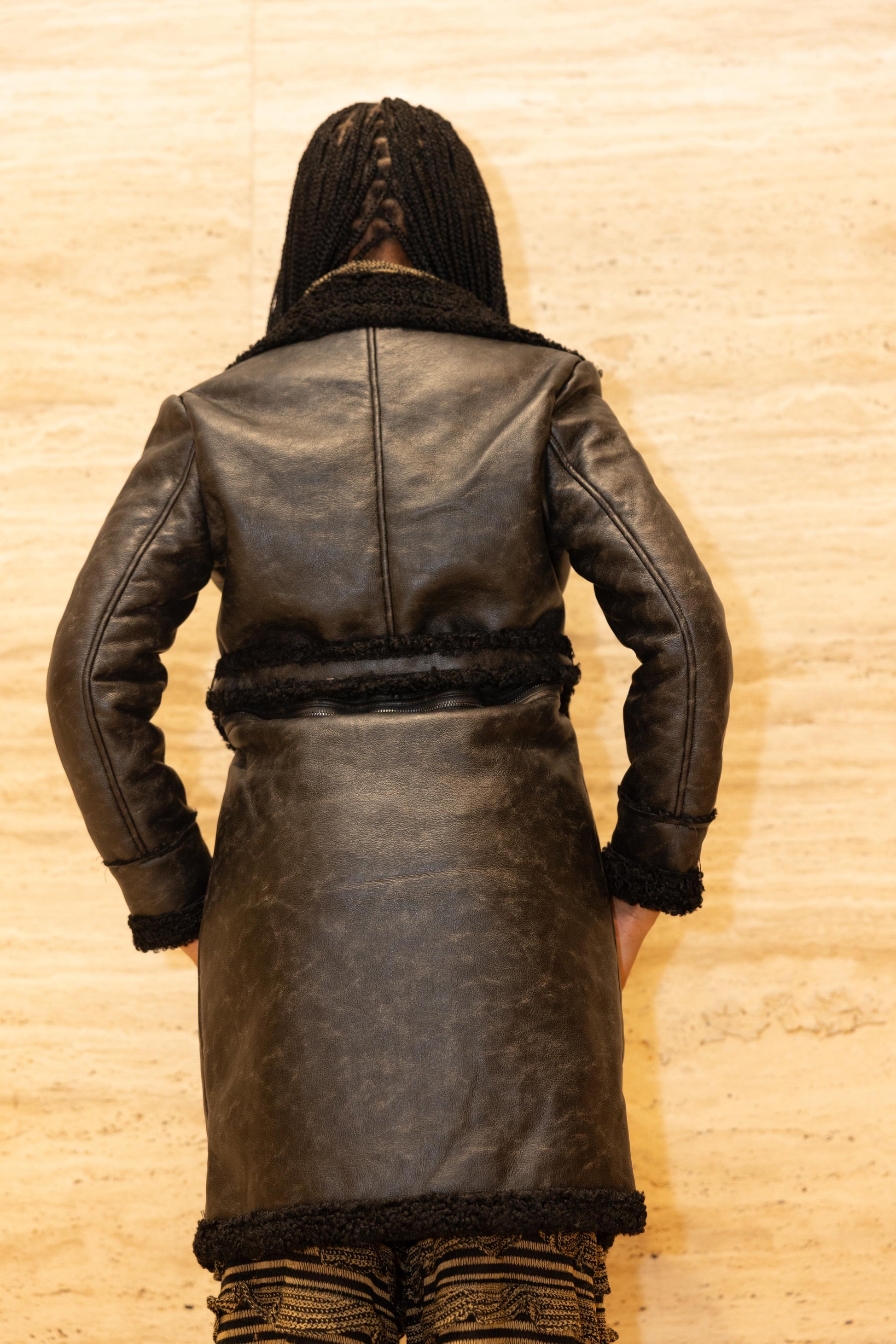 Belted Shearling Coat